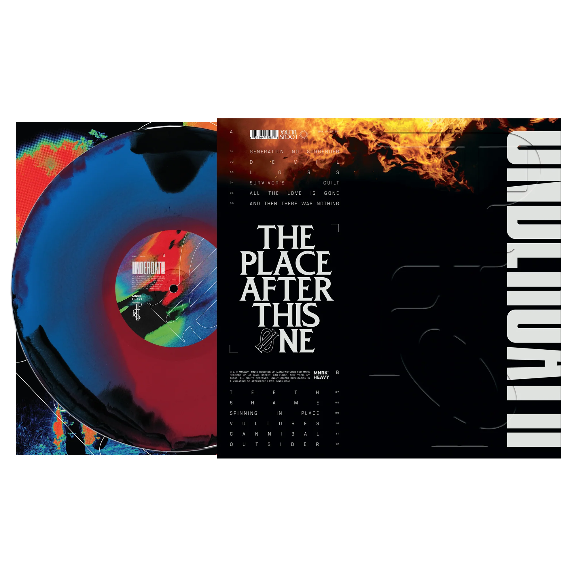 UNDEROATH 'THE PLACE AFTER THIS ONE' LP (Black + Blue Red Swirl Vinyl) - Image 3