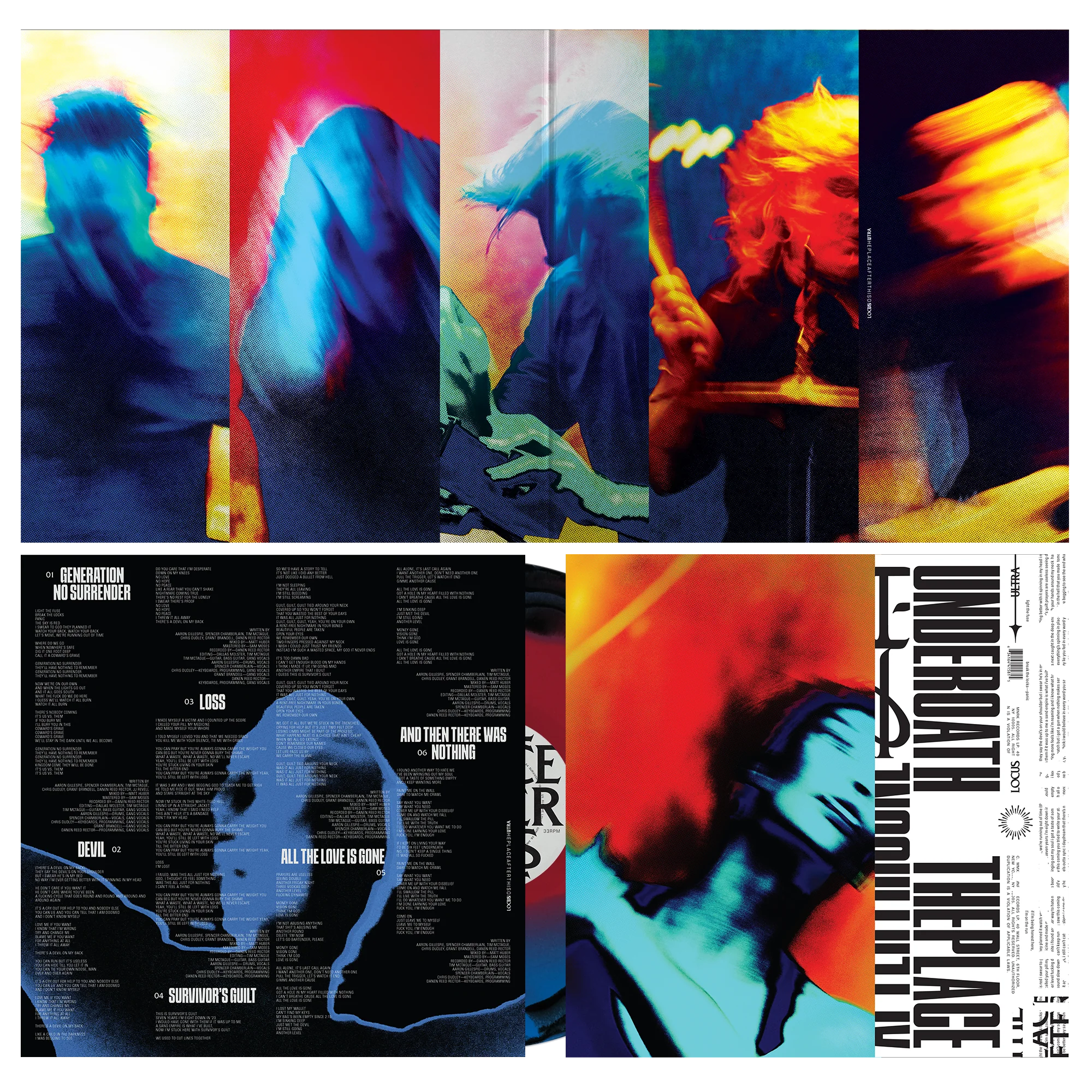 UNDEROATH 'THE PLACE AFTER THIS ONE' LP (Black + Blue Red Swirl Vinyl) - Image 5