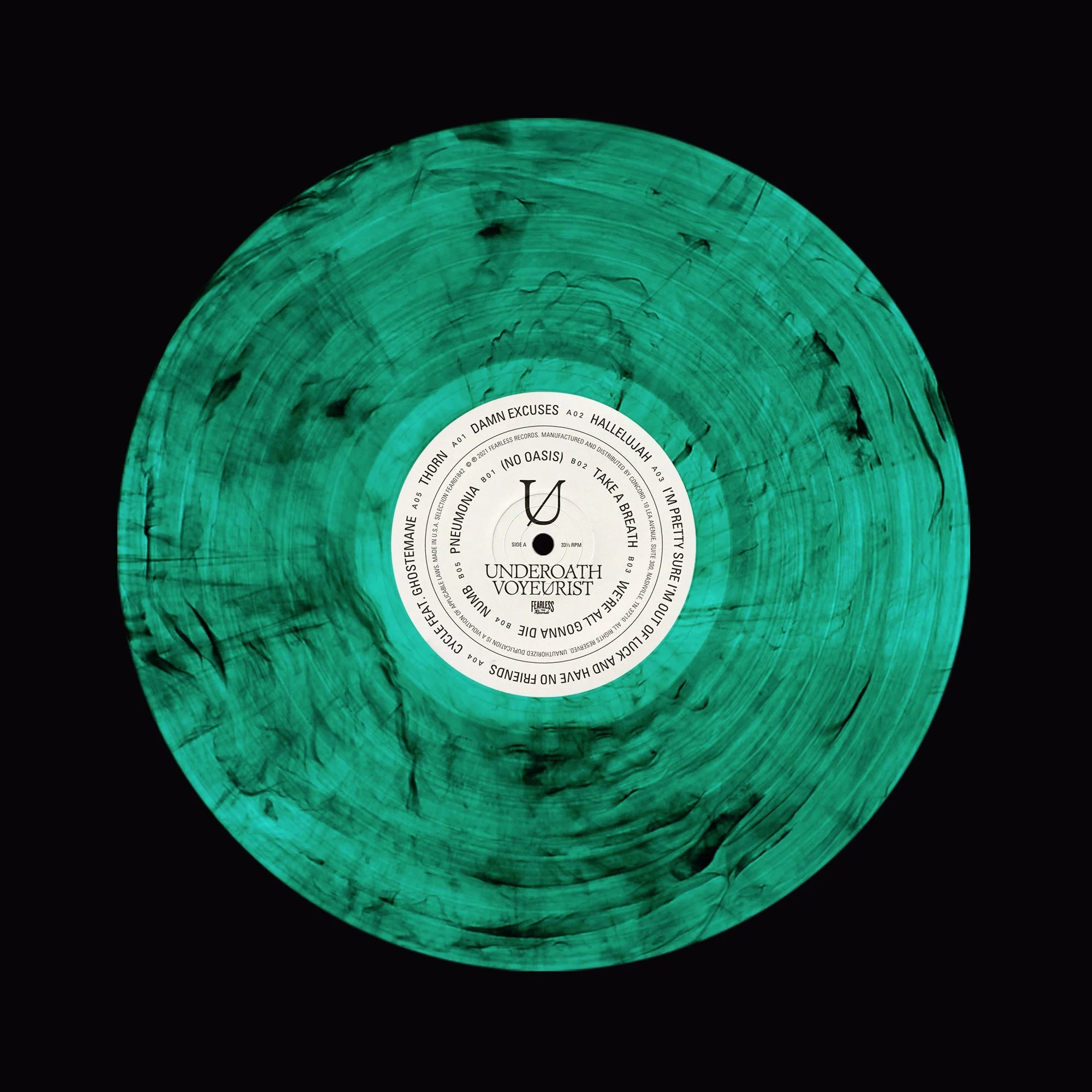 UNDEROATH 'VOYEURIST' LP (Green Smoke Vinyl) - Image 2