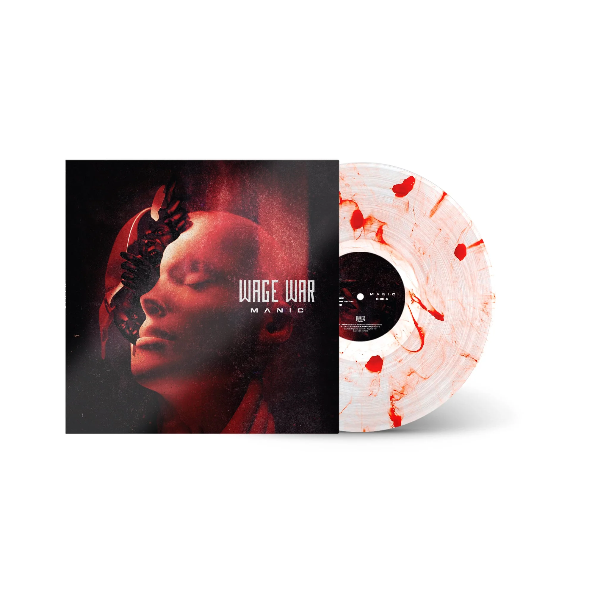 WAGE WAR ‘MANIC’ LP - EXCLUSIVE - LTD. 300 - CLEAR/RED BLOT
