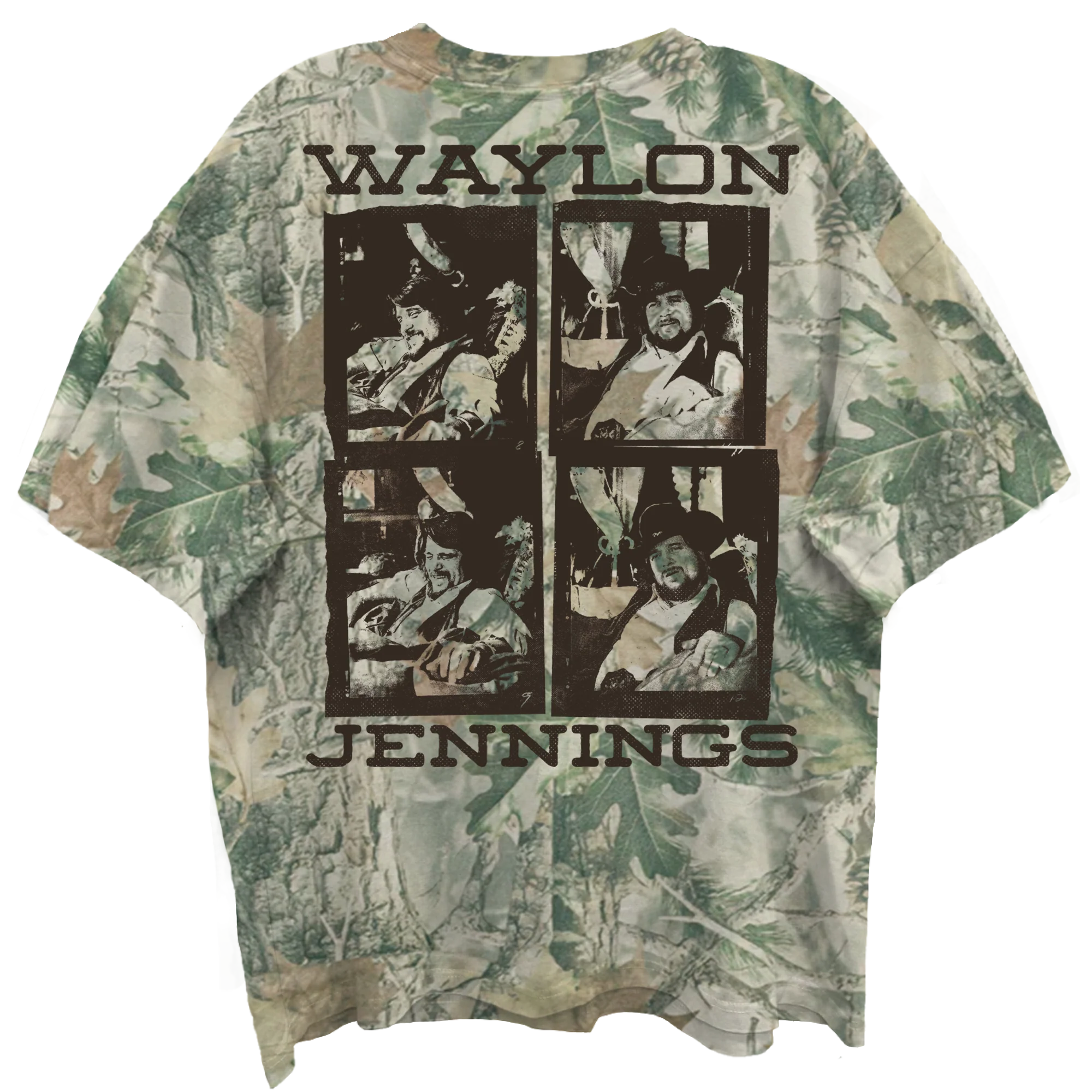 WALYON JENNINGS LOGO SQUARES FRT/BACK WOODLAND CAMO T-SHIRT/S - Image 2