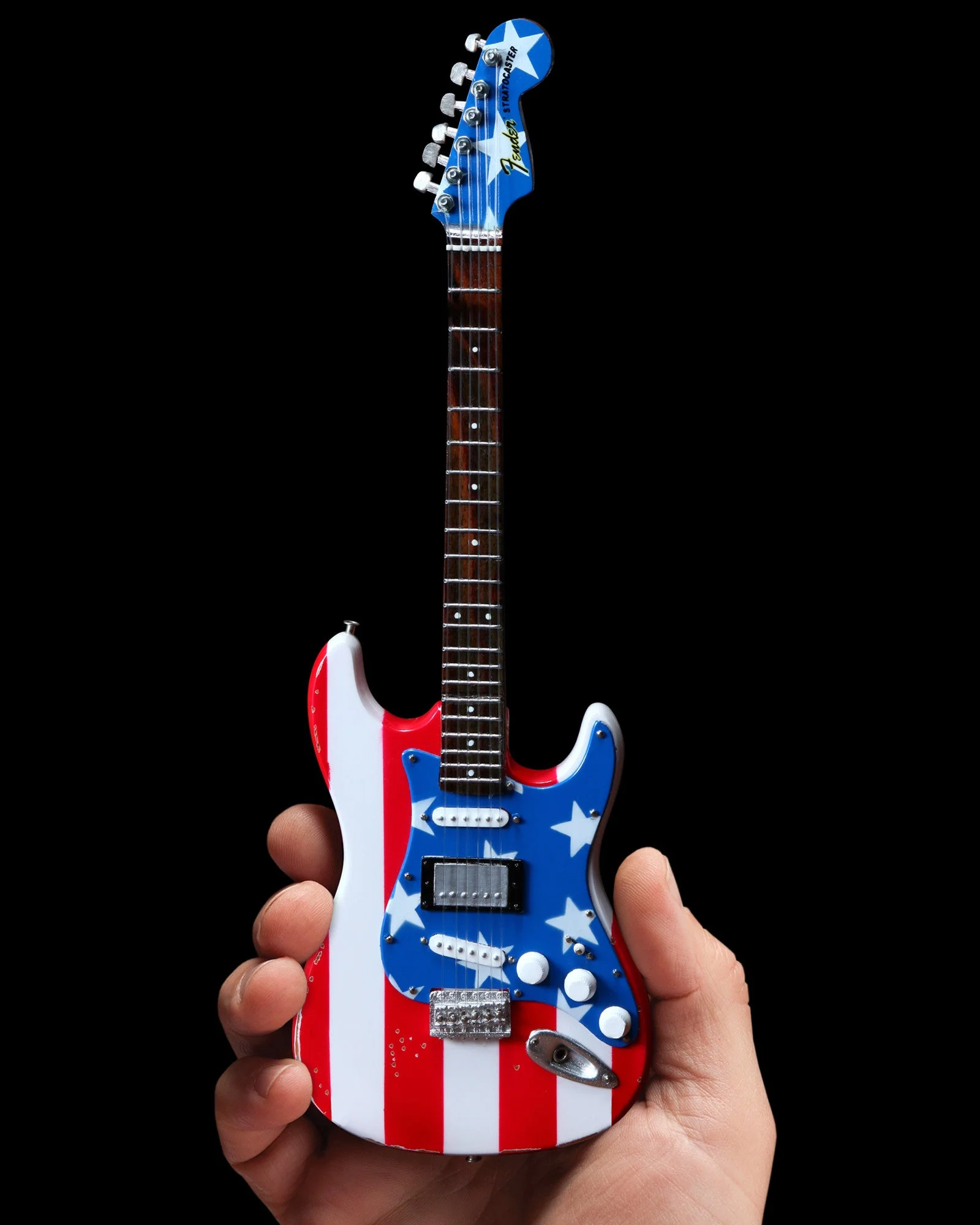 WAYNE KRAMER MINI STARS N' STRIPES USA FLAG FENDER™ STRAT™ GUITAR REPLICA - OFFICIALLY LICENSED - Image 3