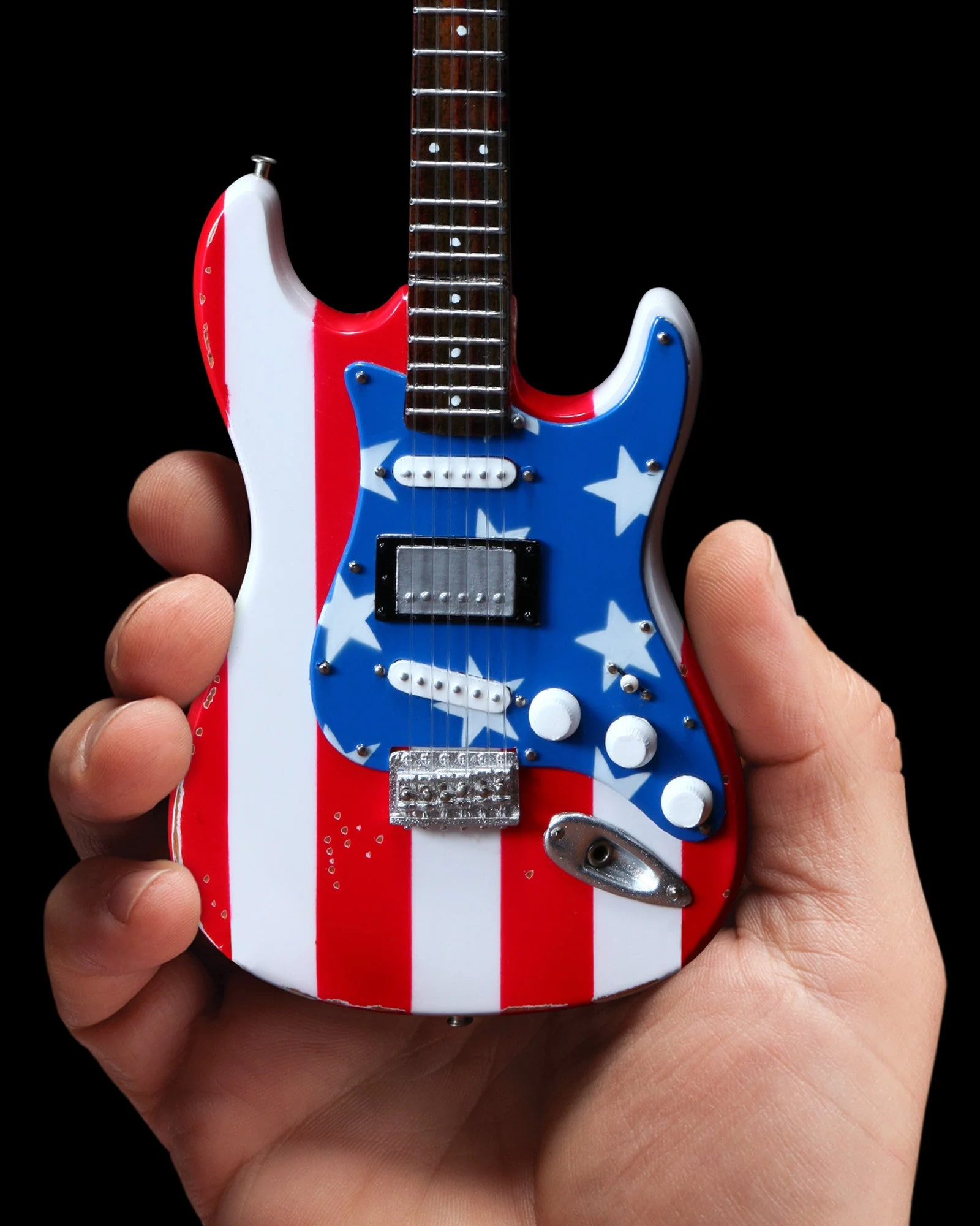 WAYNE KRAMER MINI STARS N' STRIPES USA FLAG FENDER™ STRAT™ GUITAR REPLICA - OFFICIALLY LICENSED - Image 4