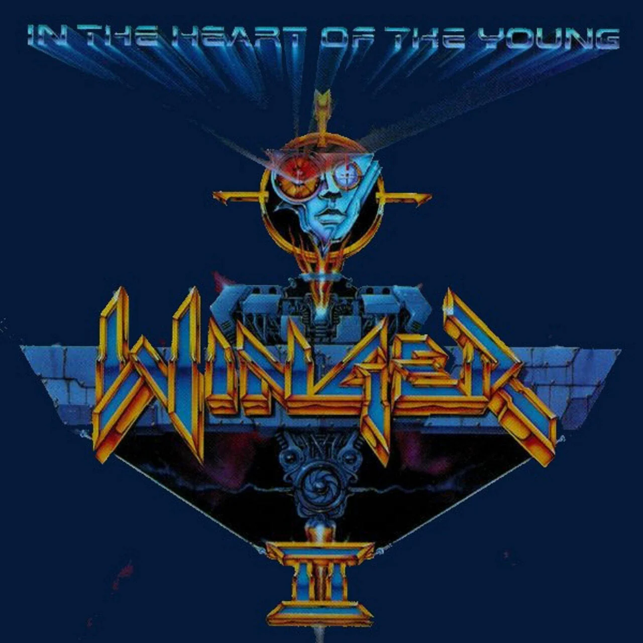 WINGER 'IN THE HEART OF THE YOUNG' LP - TRANSLUCENT BLUE